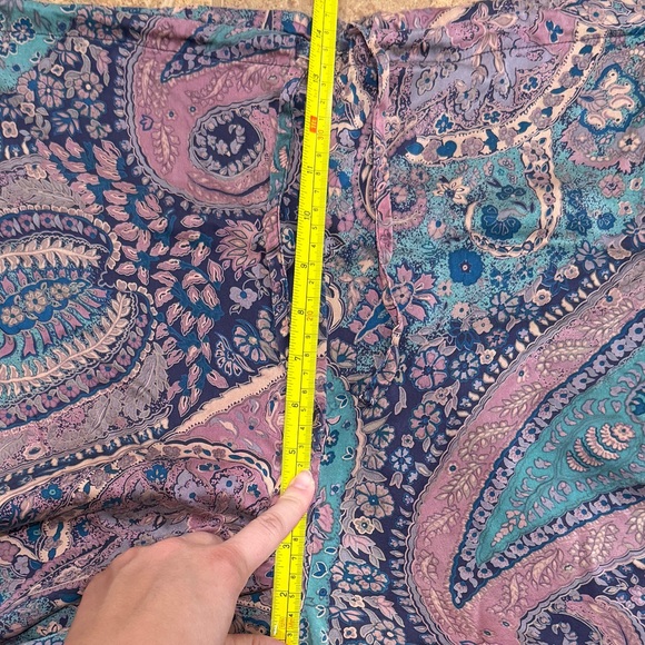 VTG Victoria’s Secret 100% Silk Straight Pants Paisley Medium Large Loungewear - Picture 4 of 11